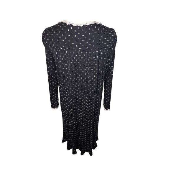 Eileen Fisher West size S maxi ruffle scoop gathered long sleeve nightgown - Picture 3 of 9